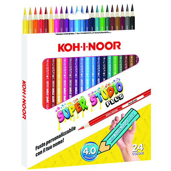 Matite colorate Studio - diametro mina 2,8 mm - colori assortiti - Koh-I-Noor - astuccio 24 pezzi
