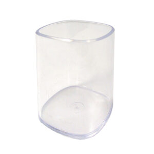 Portapenne a bicchiere - 6,5x6,5x9,5 cm - trasparente - Arda