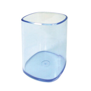 Portapenne a bicchiere - 6,5x6,5x9,5 cm - trasparente blu - Arda