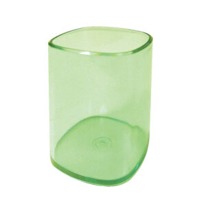 Portapenne a bicchiere - 6,5x6,5x9,5 cm - trasparente verde - Arda