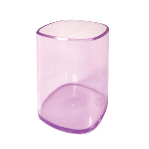 Portapenne a bicchiere - 6,5x6,5x9,5 cm - trasparente viola - Arda