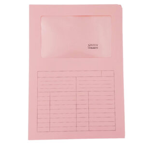 Cartelline a L con finestra Sintex - cartoncino 120 gr - 22x31 cm - rosa - Blasetti - conf. 50 pezzi