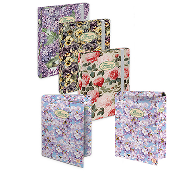 Cartella progetti Nature Flowers - 26x34cm - dorso 3cm - con elastico - Pigna
