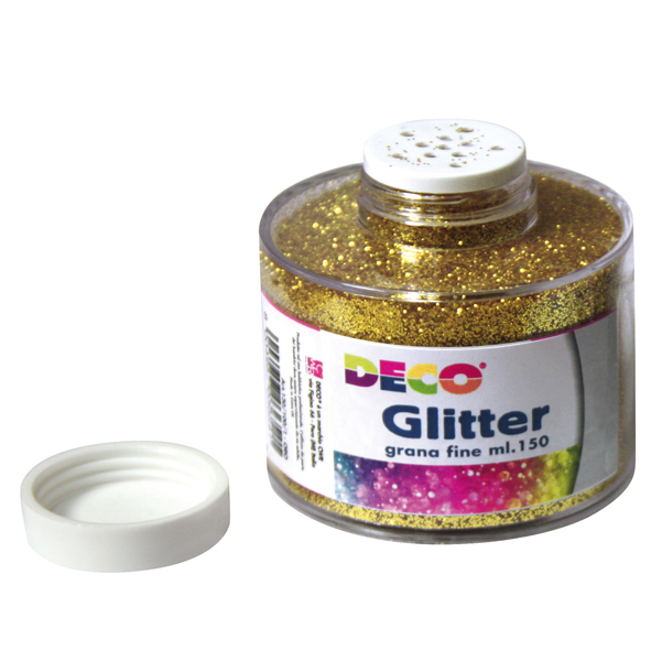 Barattolo Glitter - grana fine - 150ml - oro - DECO