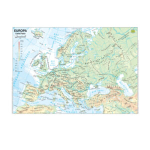 Carta geografica Europa - scolastica - plastificata - 29,7 x 42 cm - Belletti
