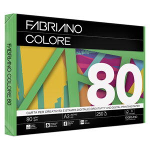 Carta Copy Tinta - A3 - 80 gr - colori forti verde - Fabriano - conf. 250 fogli