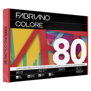 Carta Copy Tinta - A3 - 80 gr - colori forti rosso - Fabriano - conf. 250 fogli