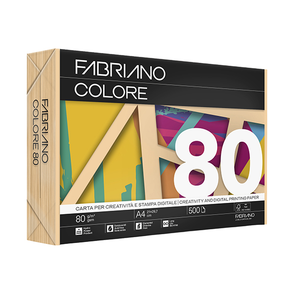 Carta Copy Tinta - A4 - 80 gr - colore tenue albicocca - Fabriano - conf. 500 fogli