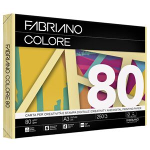 Carta Copy Tinta - A3 - 80 gr - colore tenue banana - Fabriano - conf. 250 fogli