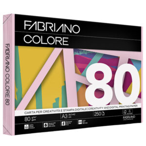 Carta Copy Tinta - A3 - 80 gr - colore tenue rosa - Fabriano - conf. 250 fogli