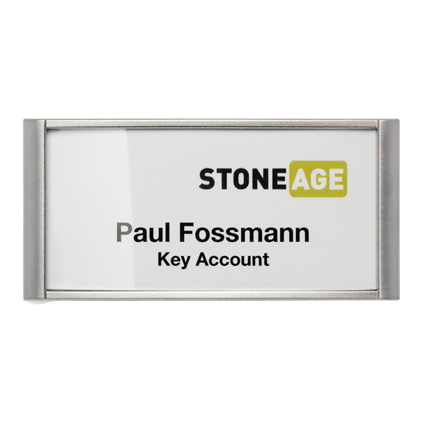 Portanome Classic con clip e spilla - 3,4 x 7,4 cm - Durable - conf. 10 pezzi - Image 2