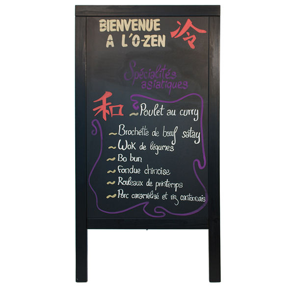 Lavagna Sandwich - cavalletto nero - 69 x 125 cm - Securit - Image 2