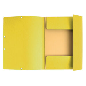Cartellina con elastico - cartoncino lustrE' - 3 lembi - 400 gr - 24x32 cm - giallo limone - Exacompta