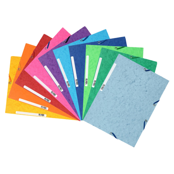 Cartellina con elastico - cartoncino LustrE' - 3 lembi - 24 x 32 cm - colori assortiti - Exacompta