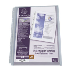 Buste forate con soffietto - PPL - 22 x 30 cm - trasperente - Exacompta - conf. 10 pezzi