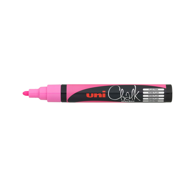 Marcatore a gesso liquido Uni Chalk Marker - punta tonda da 1,80-2,50mm - rosa fluo - Uni Mitsubishi - Image 2