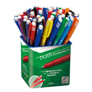 Barattolo Penna a sfera cancellabile Cancellik - punta 1,0mm - colori assortiti  - Tratto - conf. 50 pezzi