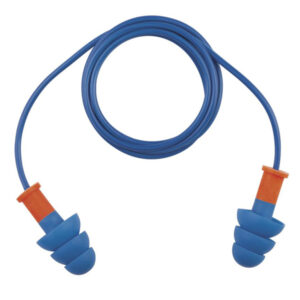 Tappi auricolari con cordino - rilevabili metal detector - diametro 7/11 cm - SNR 28 dB - blu - Deltaplus - sacchetto da 10 paia