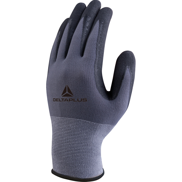 Guanti di precisione VE727NO - poliammide - palmo in nitrile/poliuretano - grip sul palmo - taglia 10 - grigio/nero - Deltaplus - Image 2
