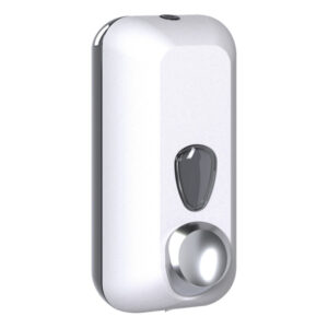 Dispenser Soft Touch per sapone liquido - 10,2x9x21,6 cm - capacitA' 0,55 L - bianco - Mar Plast