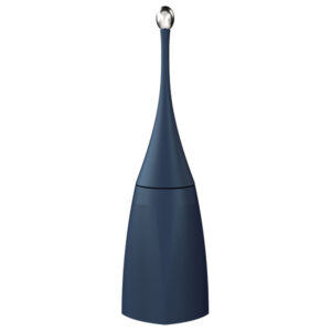 Portascopino Soft Touch - 12x12x48,5 cm - azzurro/acciaio lucido - Mar Plast