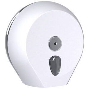Dispenser Soft Touch di carta igienica in rotolo Mini Jumbo - 27x12,8x27,3 cm - plastica - bianco - Mar Plast