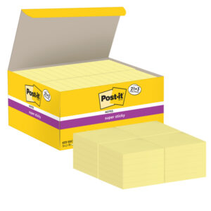 Blocco foglietti Post it  Super Sticky - 622-SSCY-VP24-EU - 47,6 x 47,6 mm - giallo Canary - 90 fogli - Post it  - conf. 24 blocchi