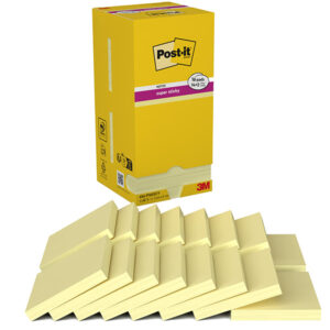 Blocco foglietti Post it  Super Sticky - 654-SSCY-VP16-EU - 76 x 76 mm - giallo Canary - 90 fogli - Post it  - conf. 16 blocchi