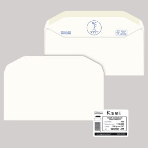 Busta Kami Gommata - senza finestra - 11 x 23 cm - 100 gr - carta riciclata FSC  - bianco - Pigna - conf. 500 pezzi