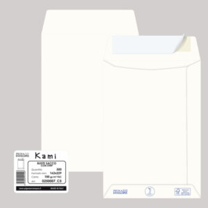 Busta a sacco Kami Strip - 16,2 x 22,9 cm - 100 gr - carta riciclata FSC  - bianco - Pigna - conf. 500 pezzi