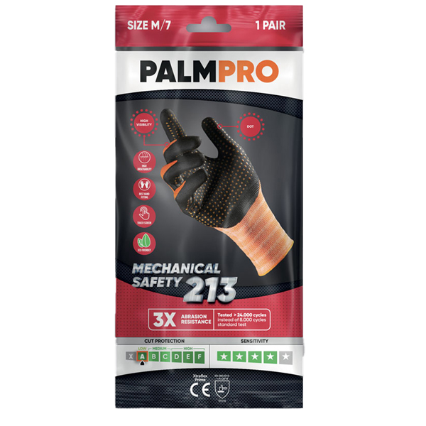 Guanti mechanical Safety Palmpro Xtraflex Prime 213 - taglia L - arancione/nero - Icoguanti - Image 4