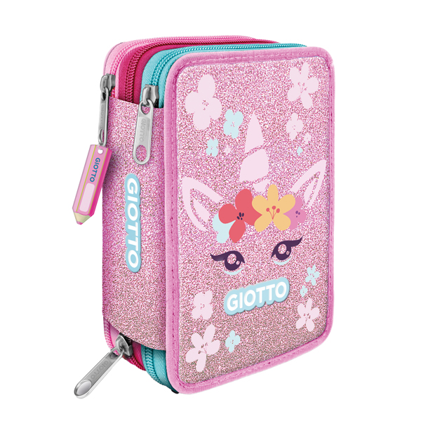 Astuccio 3 zip Candy collection - 19,5 x 7,5 x 12,9 cm - tessuto - fantasie assortite - Giotto - Image 4