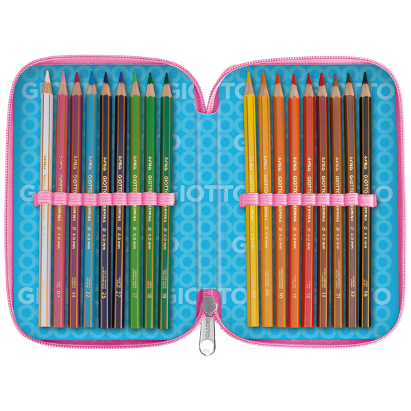 Astuccio 3 zip Candy collection - 19,5 x 7,5 x 12,9 cm - tessuto - fantasie assortite - Giotto - Image 5