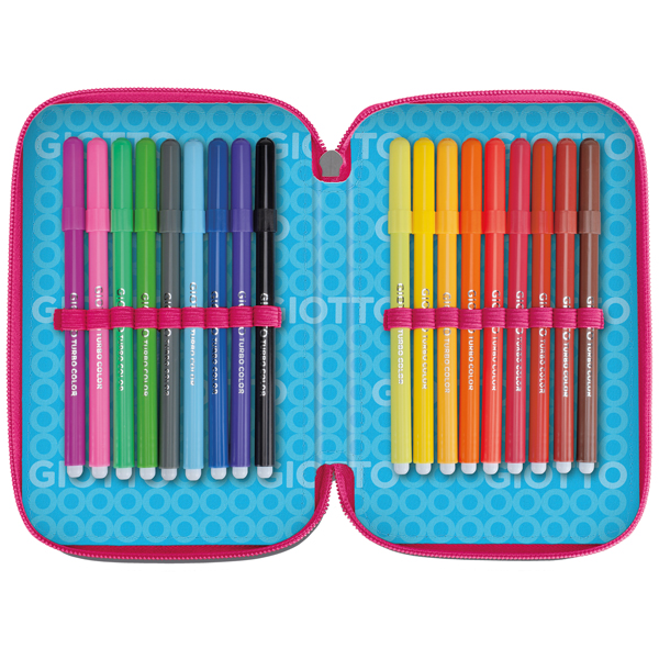 Astuccio 3 zip Candy collection - 19,5 x 7,5 x 12,9 cm - tessuto - fantasie assortite - Giotto - Image 7