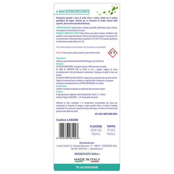 Disincrostante bagno Ebiol - trigger 750 ml - Livrex - Image 3