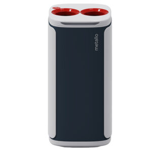 Cestino gettacarte Wastee - per raccolta differenziata - 60 L - Rosso/metallo - Kobra