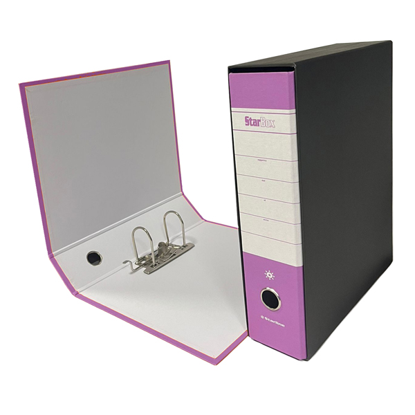 Registratore Starbox - dorso 8 cm - protocollo 23x33 cm - lilla- Starline