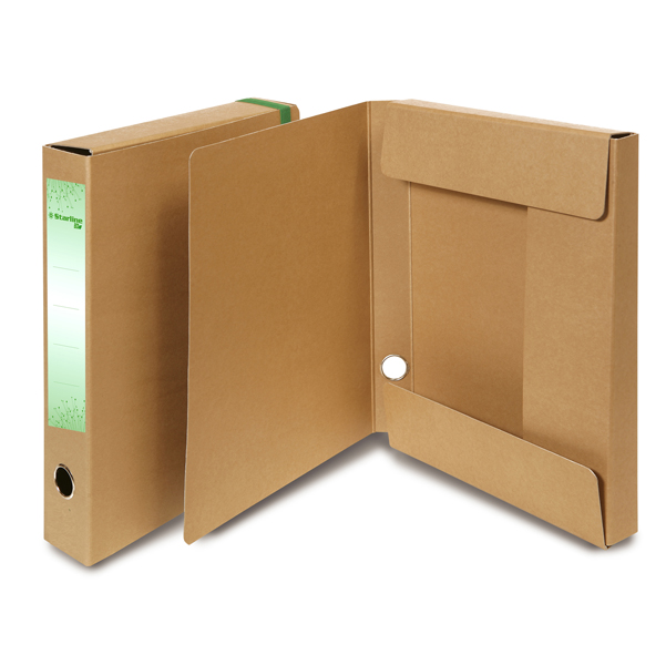 Scatola progetto con elastico - cartone FSC- dorso 8 cm - 25x35 cm - avana - Starline - Image 2