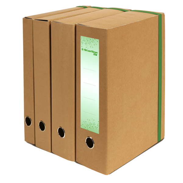 Scatola progetto con elastico - cartone FSC - dorso 10 cm - 25x35 cm - avana - Starline - Image 2