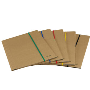 Cartellina 3 lembi - con elastico piatto 5 mm - 25 x 35 cm - cartoncino FSC - avana - Starline