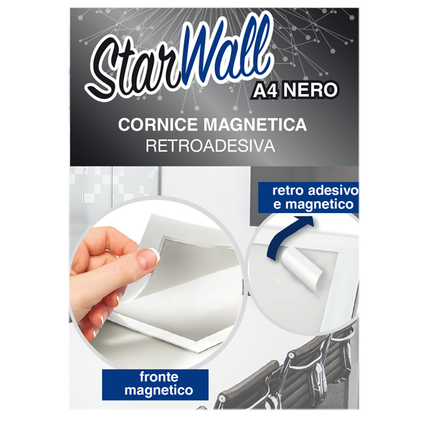 Cornice magnetica retroadesiva Starwall - A4 - nero - Starline - Image 2