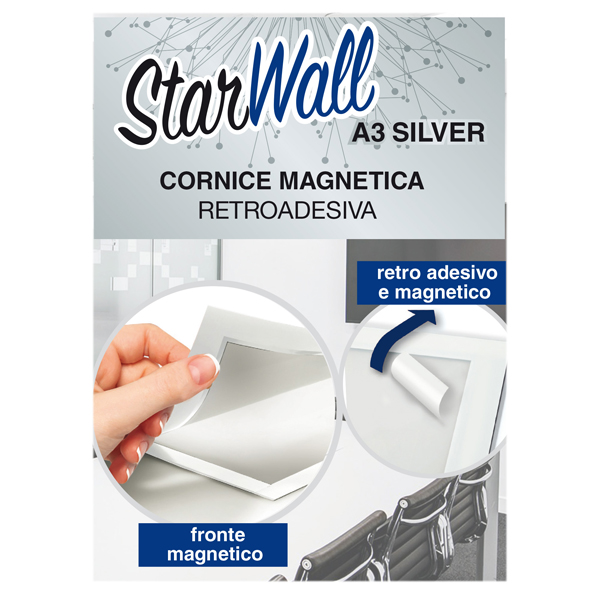 Cornice magnetica retroadesiva Starwall - A3 - silver - Starline - Image 2