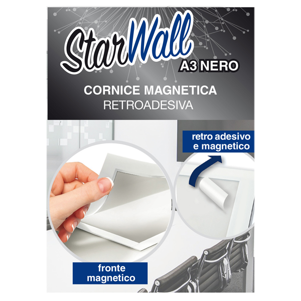 Cornice magnetica retroadesiva Starwall - A3 - nero - Starline - Image 2