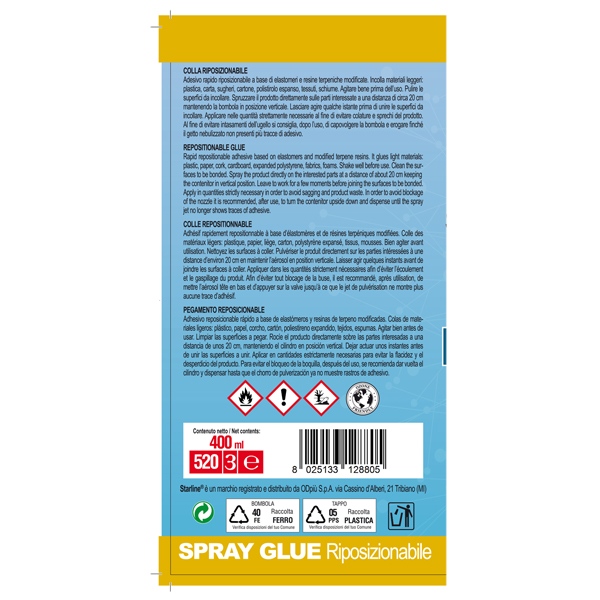 Adesivo spray - riposizionabile - 400 ml - Starline - Image 2
