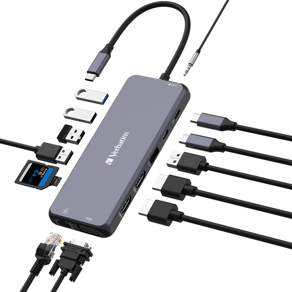 Verbatim - USB-C Pro Multiport Hub 14 Port - 32154 - Image 2