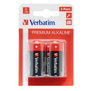 Verbatim - Scatola 2 Pile alkaline mezza torcia C - 49922