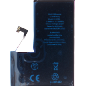 Batteria per iPhone 15 Pro Max 4422mAh Li-Ion resettata diagnostica
