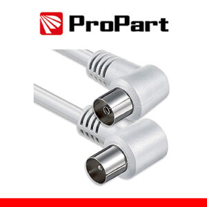 Cavo antenna TV IEC 2.5M SP-PR 90° BIANCO